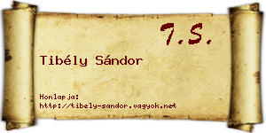 Tibély Sándor névjegykártya