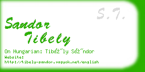 sandor tibely business card